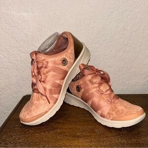 Bzees Glisten Ribbon Lace Up Animal Print Sneaker Shoes
